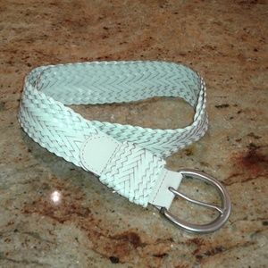 White braided belt